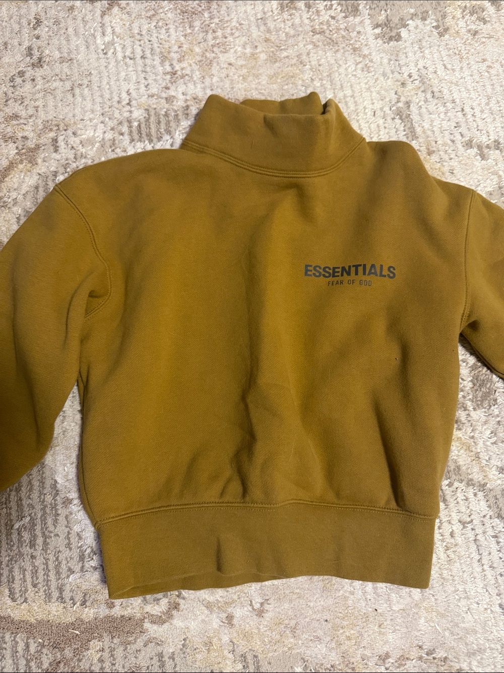 Kids ESSENTIALS Mock Neck Sweatshirt - Olive Mustard